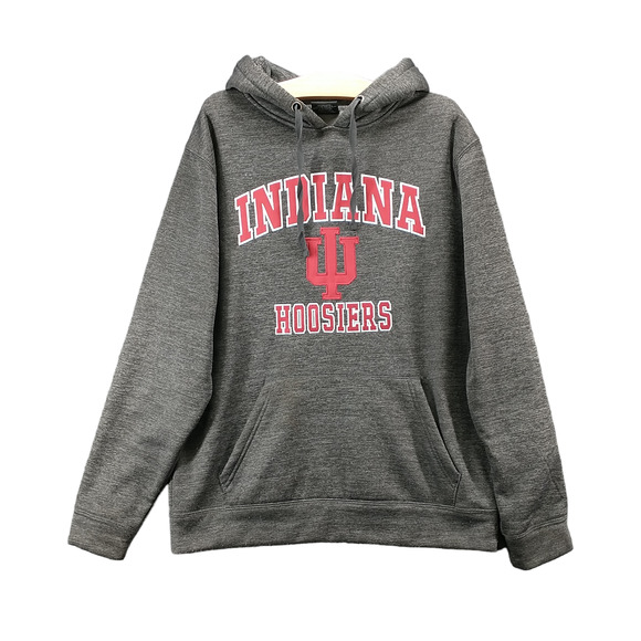 Colosseum Men's Hoodie Gray Large Indiana Hoosiers Pullover Long Sleeve Pockets - Picture 1 of 15